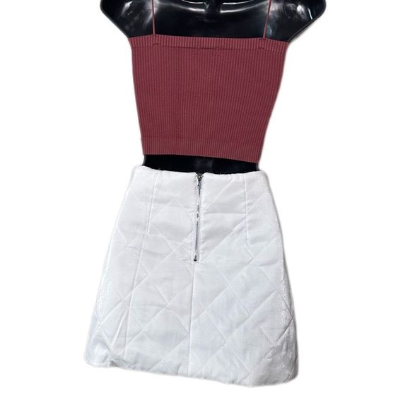 White Quilted Mini Skirt | XSmall | Forever 21 - Picture 8 of 9